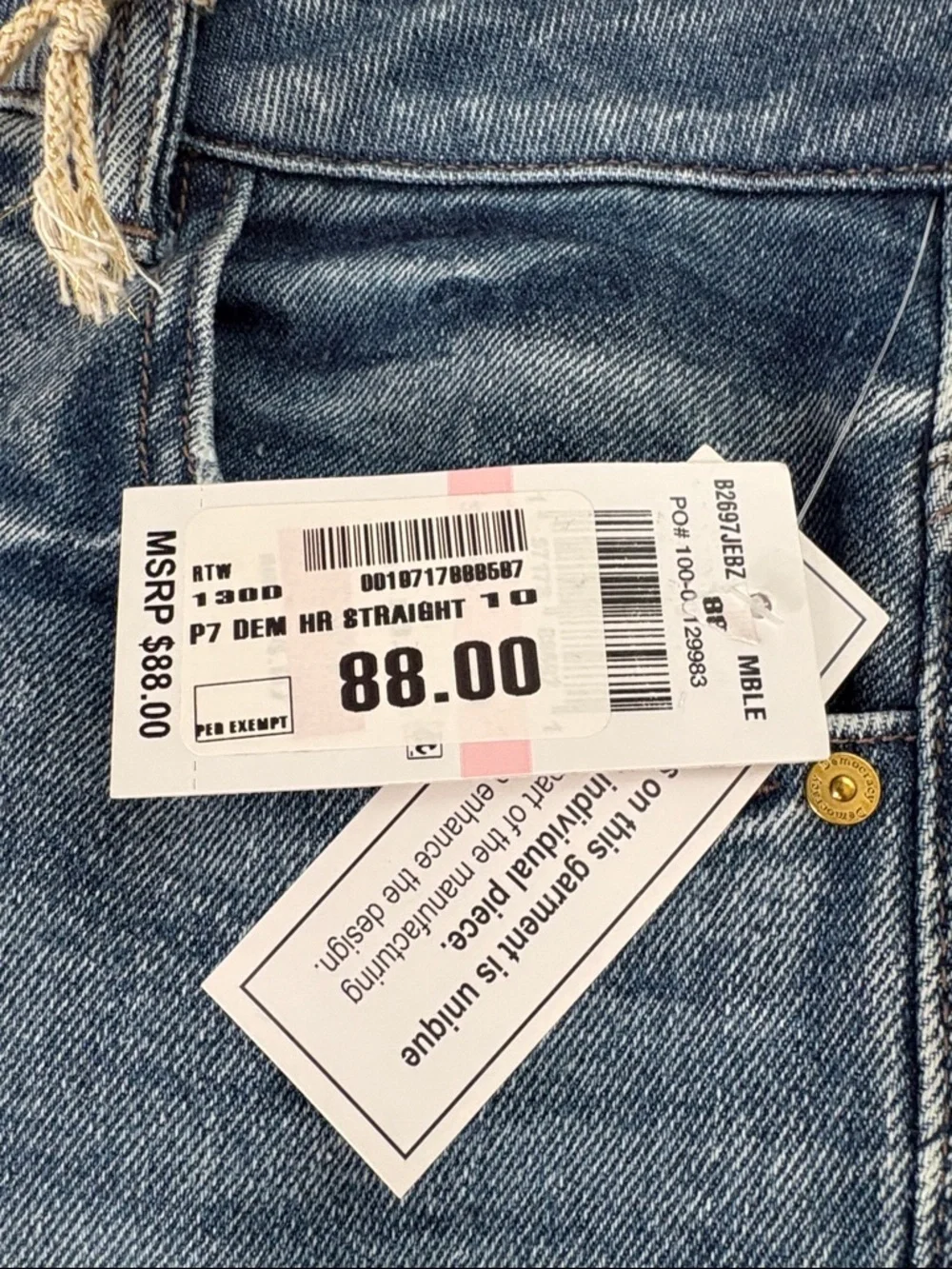Democracy NWT AbSolution High Rise Medium Wash Straight-Leg Jeans Size 10